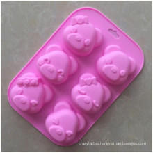 Spot Wholesale Soft and Non-Fading Expression Bear Silicone Cake Mold Rice Cake Mold Complementary Food Steamed Cake Mold